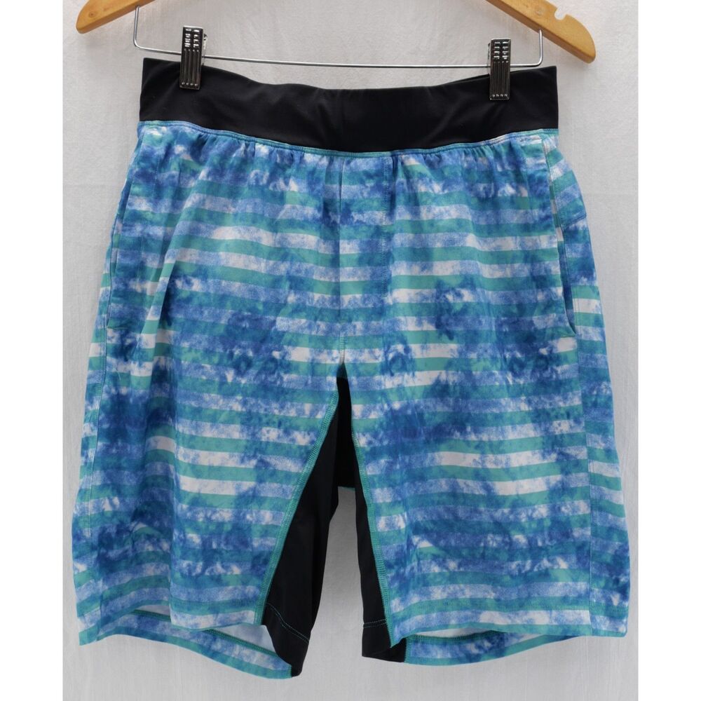 Lululemon Lined Shorts | Sz M, 9" Length, Pool Stripe, Original Liner